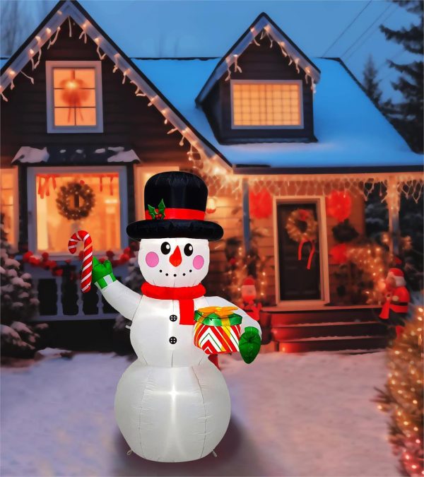 Christmas Air Blown Inflatable Snowman with 3 LED Lights – 6′