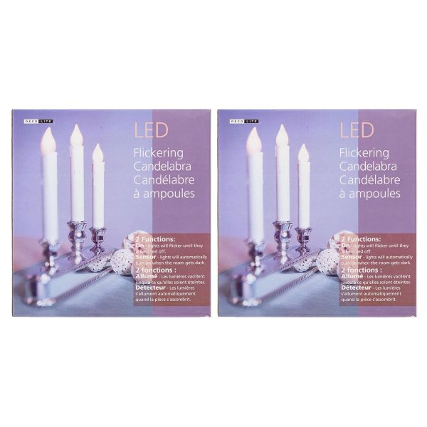 Christmas Triple Flickering Candelabra with Base