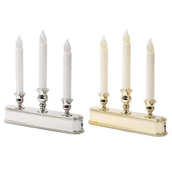 Christmas Triple Flickering Candelabra with Base