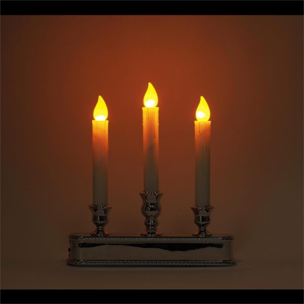 Christmas Triple Flickering Candelabra with Base