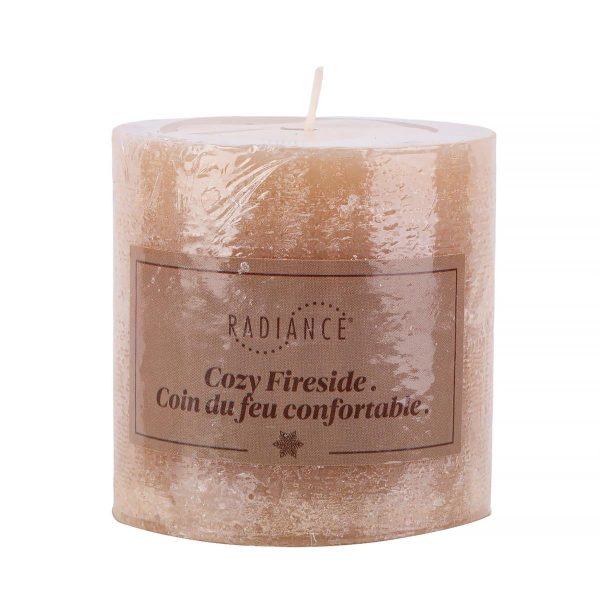 Christmas Scented Pillar Candle – 3″ x 3″ ~ Cozy Fireside