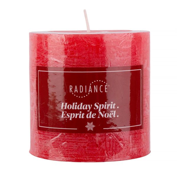 Christmas Scented Pillar Candle – 3″ x 3″ ~ Holiday Spirit