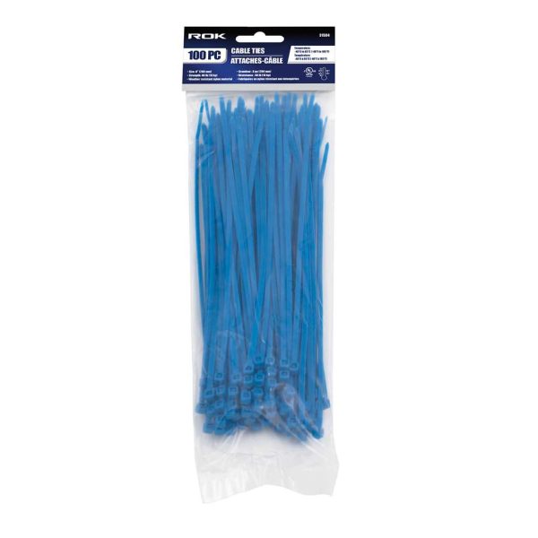 ROK Cable Ties – Blue 8″ ~ 100 per pack