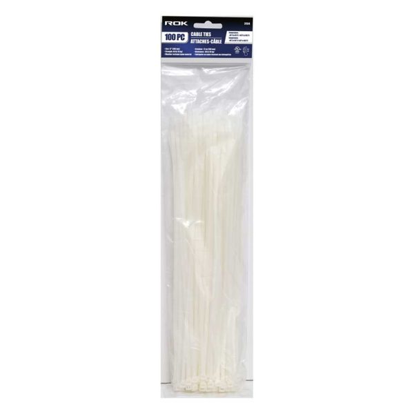 ROK Cable Ties – Clear 12″ ~ 100 per pack