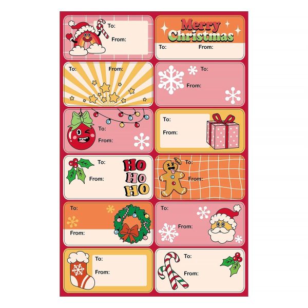 Christmas Self Adhesive Foil Gift Tags ~ 24 per pack