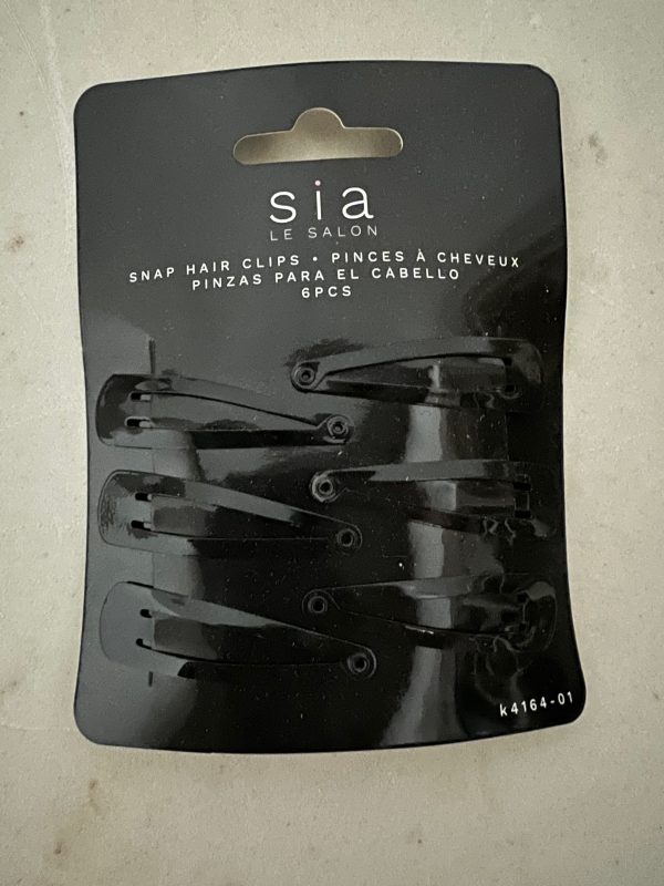 Sia Snap Hair Clips – Black ~ 6 per pack