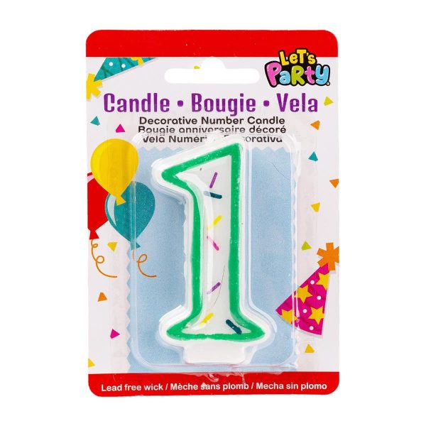 Let’s Party Birthday Candle ~ Double Sided Number “1”