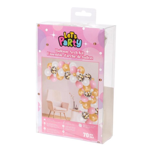 Let’s Party Pink / Gold Balloon Arch Kit ~ 70 pieces