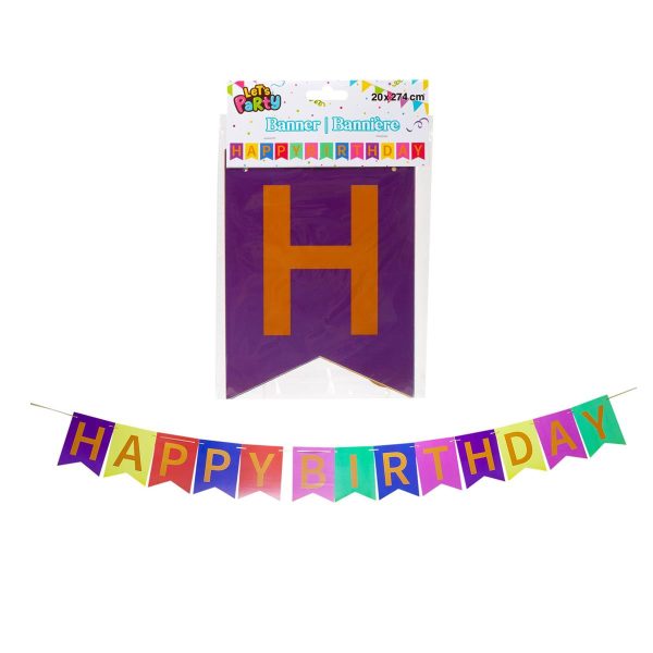 Let’s Party Banner “Happy Birthday” ~ 20cm x 274cm (7.5″ x 107.5″)