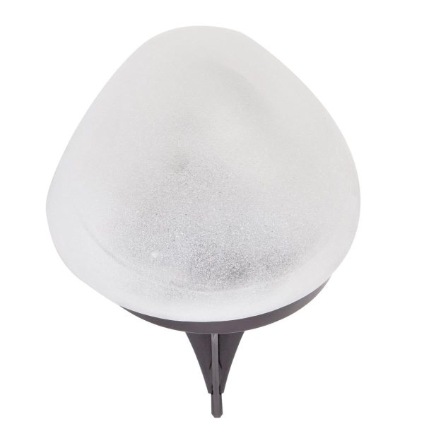 Solar LED Frosted White Pebble Light ~ 5.5″ x 3.3″