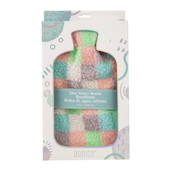 Bodico Hot Water Bottle – 1.7L ~ Color Block Sherpa