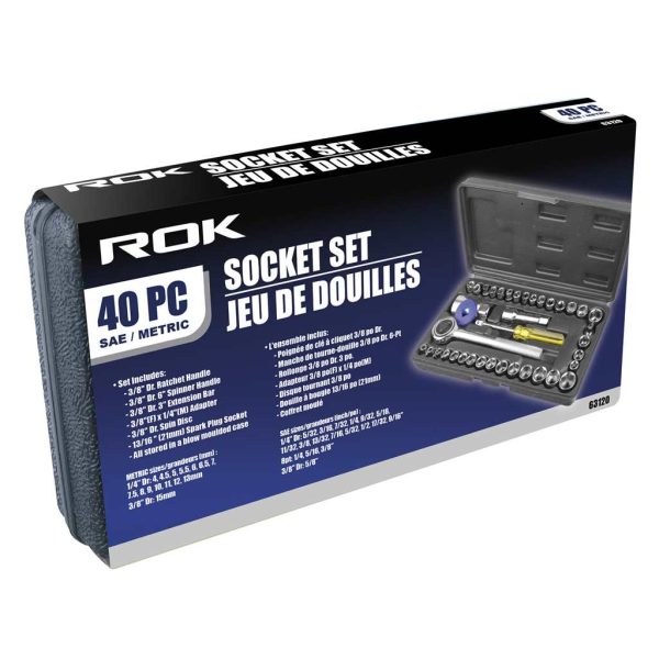 ROK SAE/Metric Socket Set ~ 40 pieces