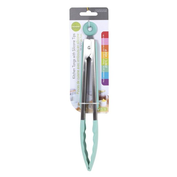 Luciano Silicone Tongs, Mint ~ 10.5″L