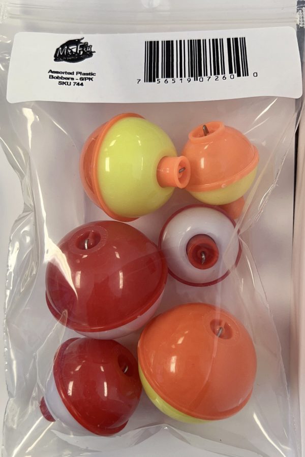 Assorted Plastic Bobbers ~ 6 per pack