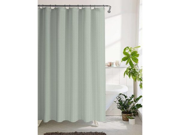 Bodico Fabric Waffle Shower Curtain – 70″ x 70″ ~ Sage