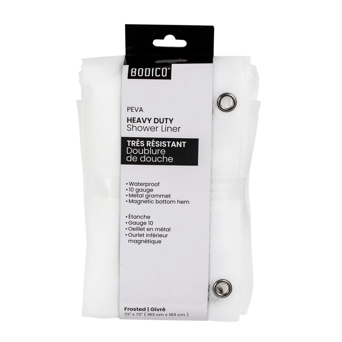 Bodico PEVA Heavy Duty Frosted Shower Liner ~ 72″ x 72″