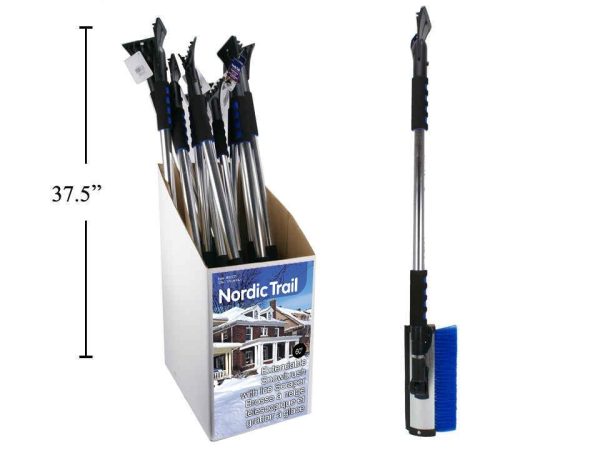 Nordic Trail Extendable Snow Brush with Ice Scraper ~ 37.5″ to 60″