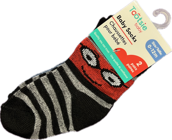 Baby Socks – 0-12 months ~ Boys ~ 2 per pack