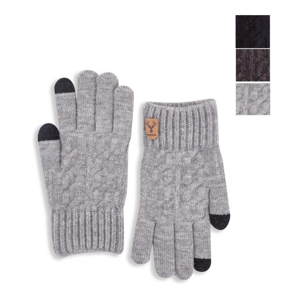 Nordic Trail Adult Cable Knit Gloves with Touch