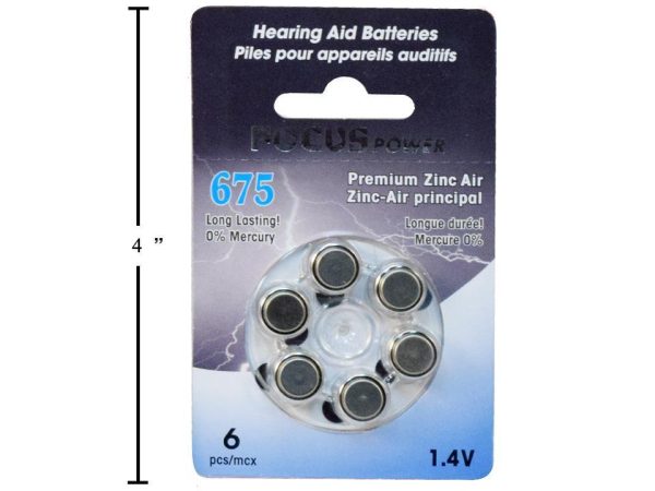 Hearing Aid Batteries #675 ~ 6 per pack