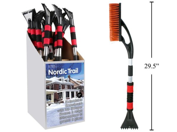 Nordic Trail Extendable Snow Brush with Ice Scraper ~ 29.5″ to 37″