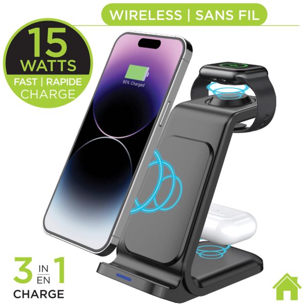 Boost 3-in-1 Wireless Charging Station ~ Black