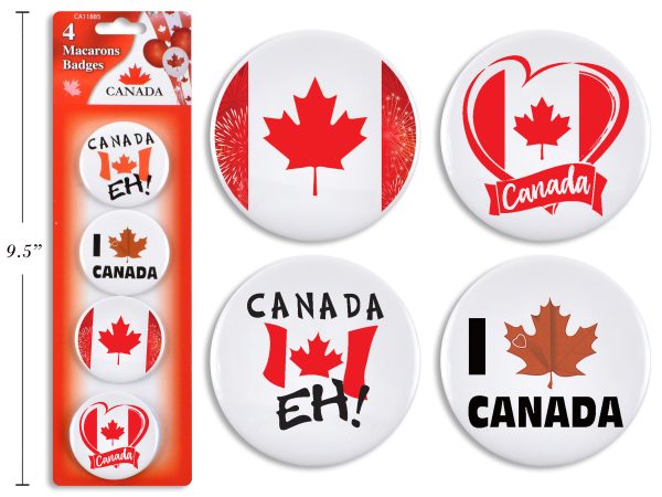 Canada Button Pins ~ 4 per pack