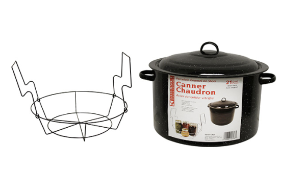 Round Enamel Canner Pot with Rack ~ 21 Quart