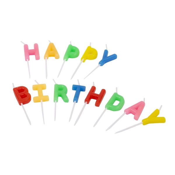 Let’s Party Rainbow “Happy Birthday” Candles Set ~ 13 per pack