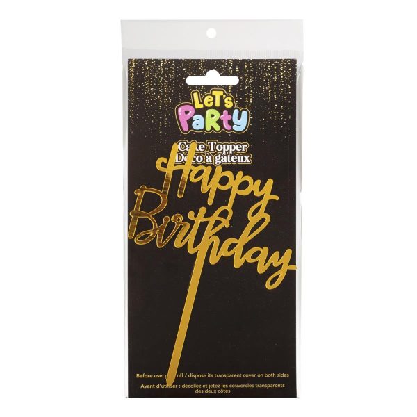 Let’s Party “Happy Birthday” Acrylic Cake Topper