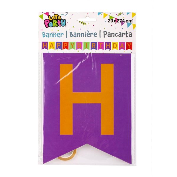 Let’s Party Banner “Happy Birthday” ~ 20cm x 274cm (7.5″ x 107.5″)