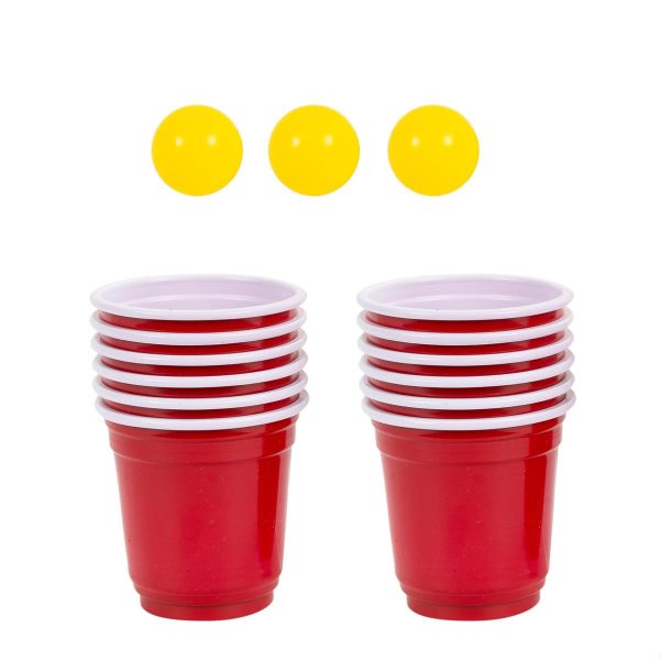 Mini Beer Pong Drinking Game with 12 Mini Beer Cups + 3 Balls