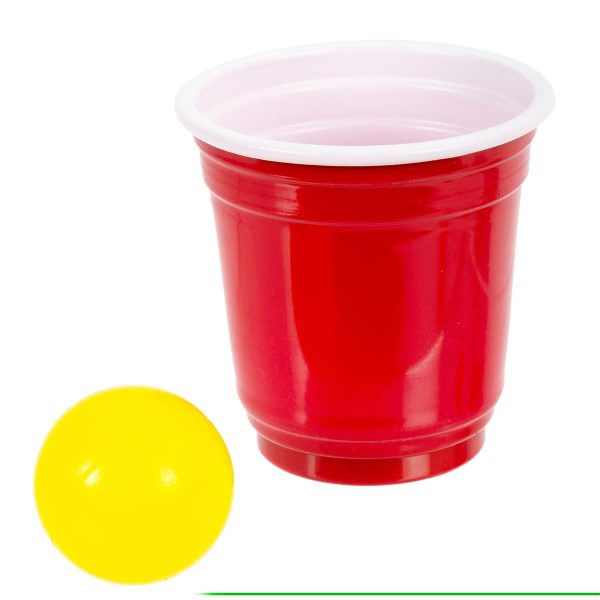 Mini Beer Pong Drinking Game with 12 Mini Beer Cups + 3 Balls