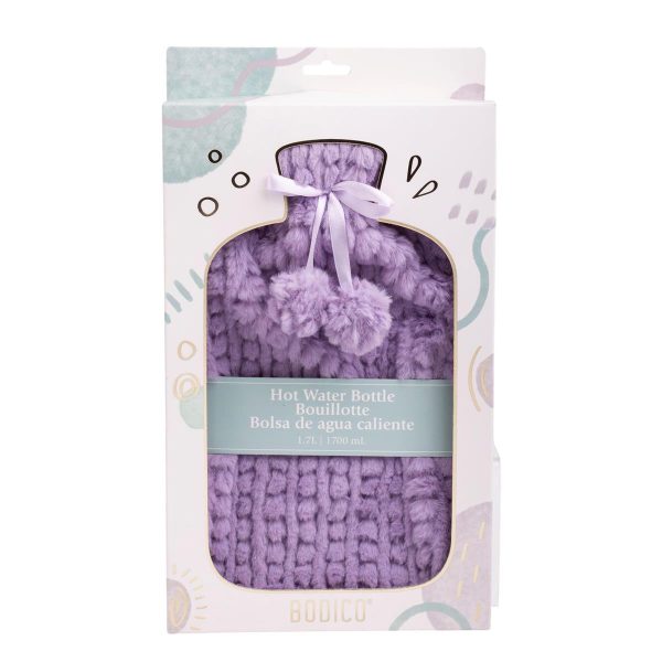 Bodico Hot Water Bottle – 1.7L ~ Purple Plush