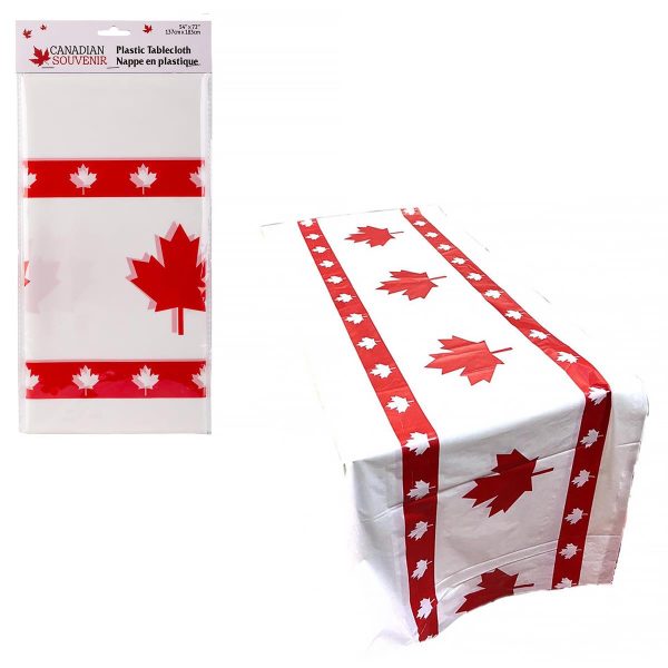 Canada Plastic Printed Tablecover ~ 54″ x 72″