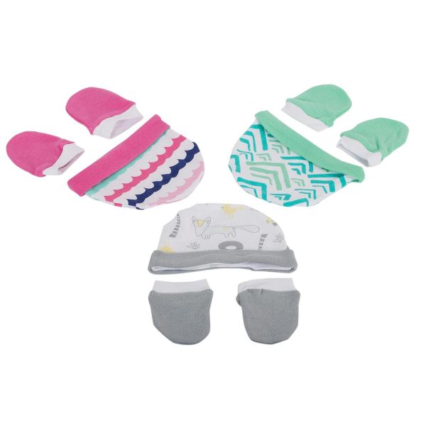 Tootsie Baby Cotton New Born Hat + Mitten Set