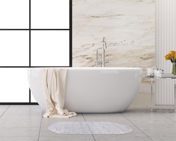 Bodico Anti-Slip PVC Oval Bath Mat ~ 13.25″ x 26″ (66cm x 34cm)
