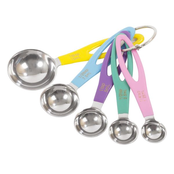 Luciano Stainless Steel Colored Measuring Spoons ~ 5 per set