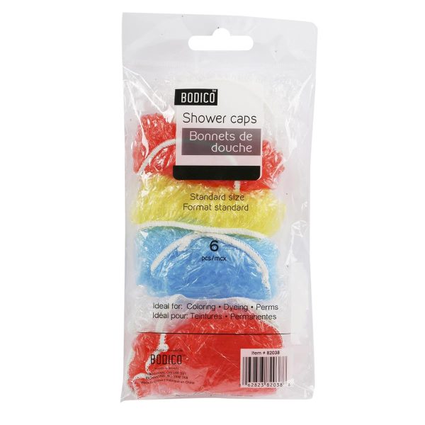 Bodico Printed Shower Caps ~ 6 per pack
