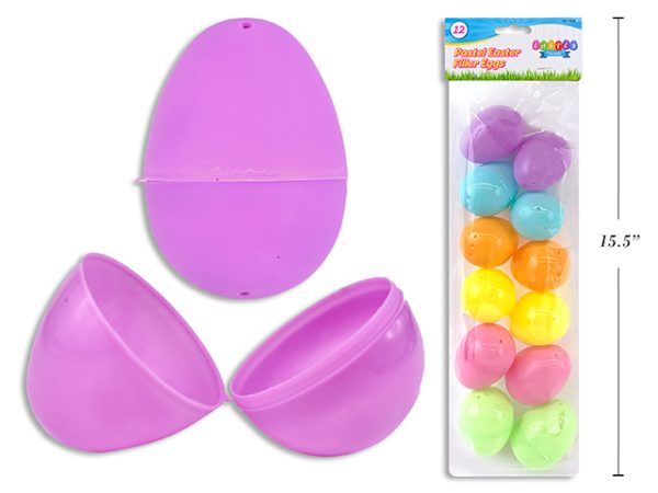 Easter Fillable Eggs – 2.5″ Pastel ~ 12 per pack