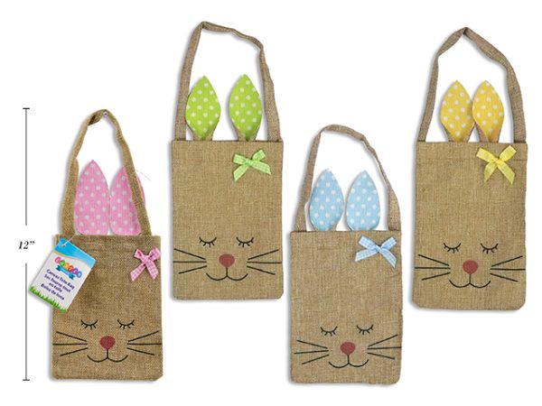 Easter Burlap Bunny Tote Bag ~ 7-1/8″H x 5.25″W