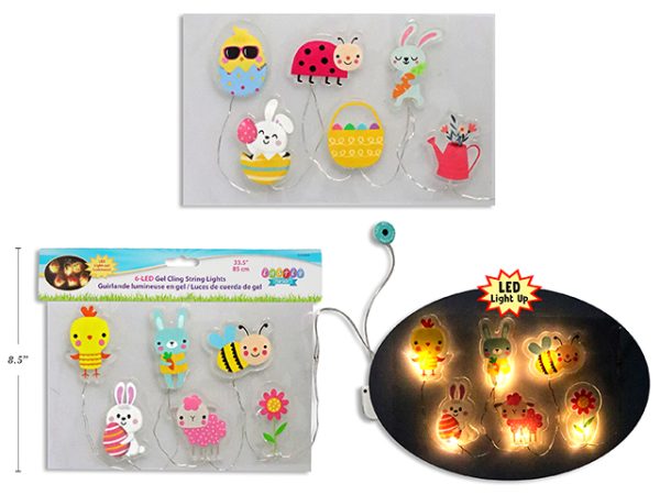 Easter 6-LED Printed Gel Clings – Battery Operated ~ 33.5″ Long