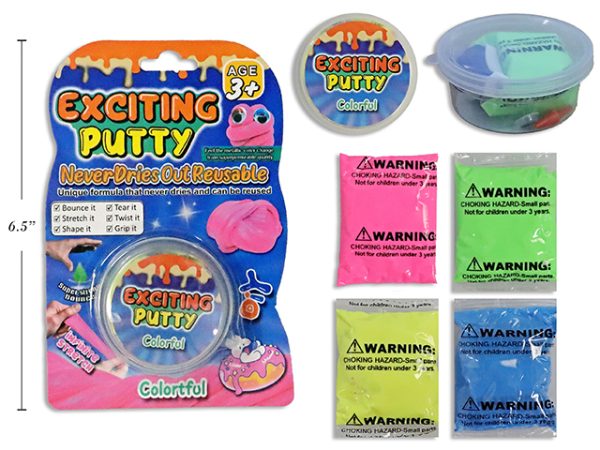 Neon Exciting Silicone Putty – 4 assorted colors ~ 20gr (0.7oz)