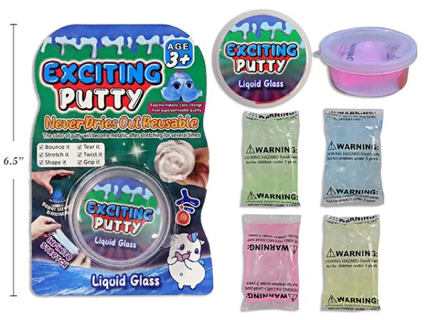 Liquid Glass Exciting Silicone Putty – 4 assorted colors ~ 20gr (0.7oz)