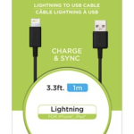 eLink Lightning to USB Charge & Sync Cable – 1M / 3.3′ ~ BLACK