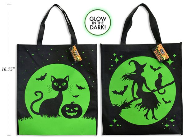 Halloween Glow in the Dark Non-Woven Trick or Treat Bags ~ 14.75″L x 16.75″W