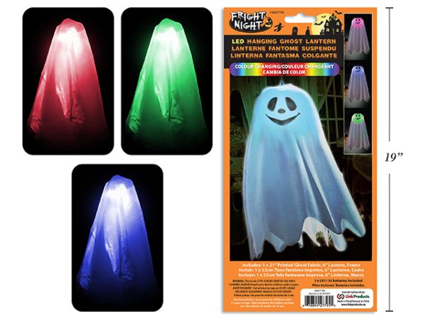 Halloween LED Color Changing Hanging Ghost Lantern ~ 21″