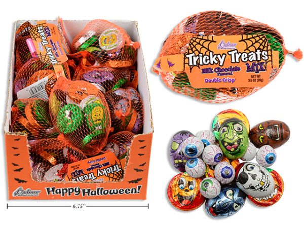 Halloween Double Crisp Milk Chocolate Foil Wrapped Treats ~ 3.5oz mesh bag