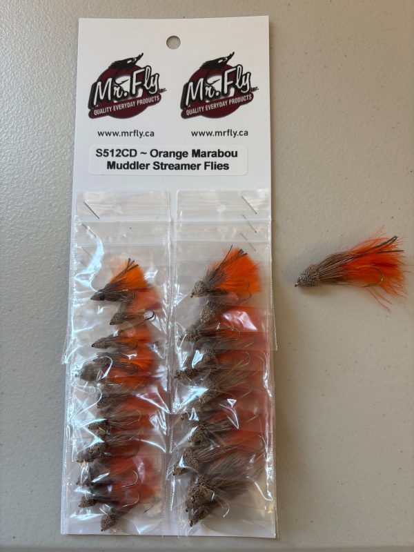 Orange Marabou Muddler Streamer Flies
