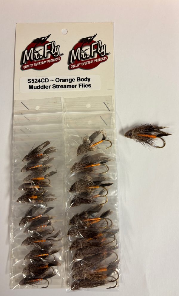 Orange Body Muddler Streamer Flies